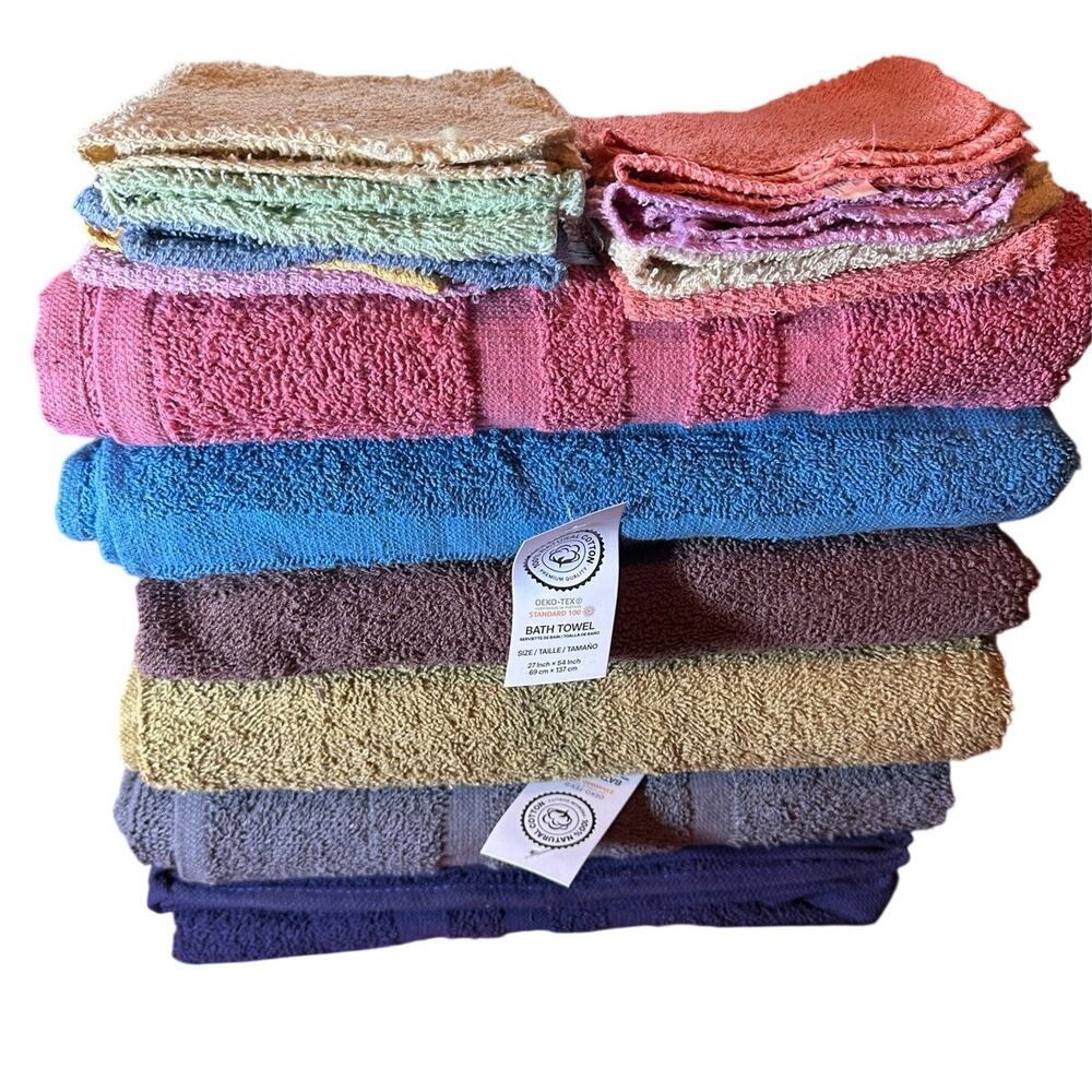6 towels and 12 washcloths
